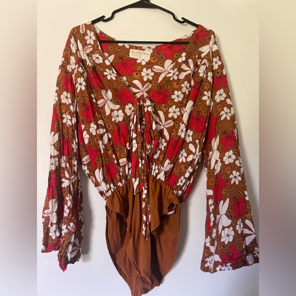 Alohiwai Tara Blouse Onesie in Soul Flower